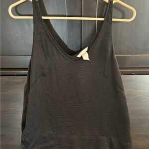 Black Sleeveless Satin-Silk H&M Top